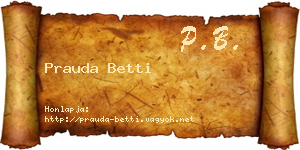 Prauda Betti névjegykártya